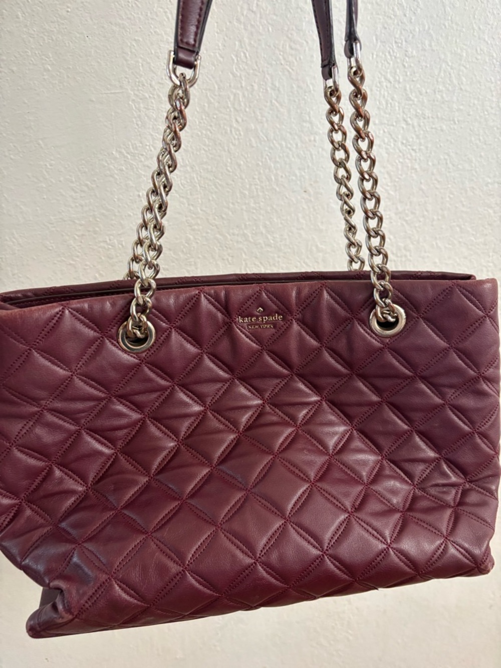 kate spade Quilted Tote in Burgundy